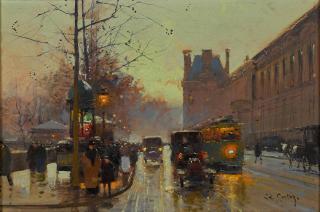 Edouard Henri Léon Cortès - Le quai du Louvre