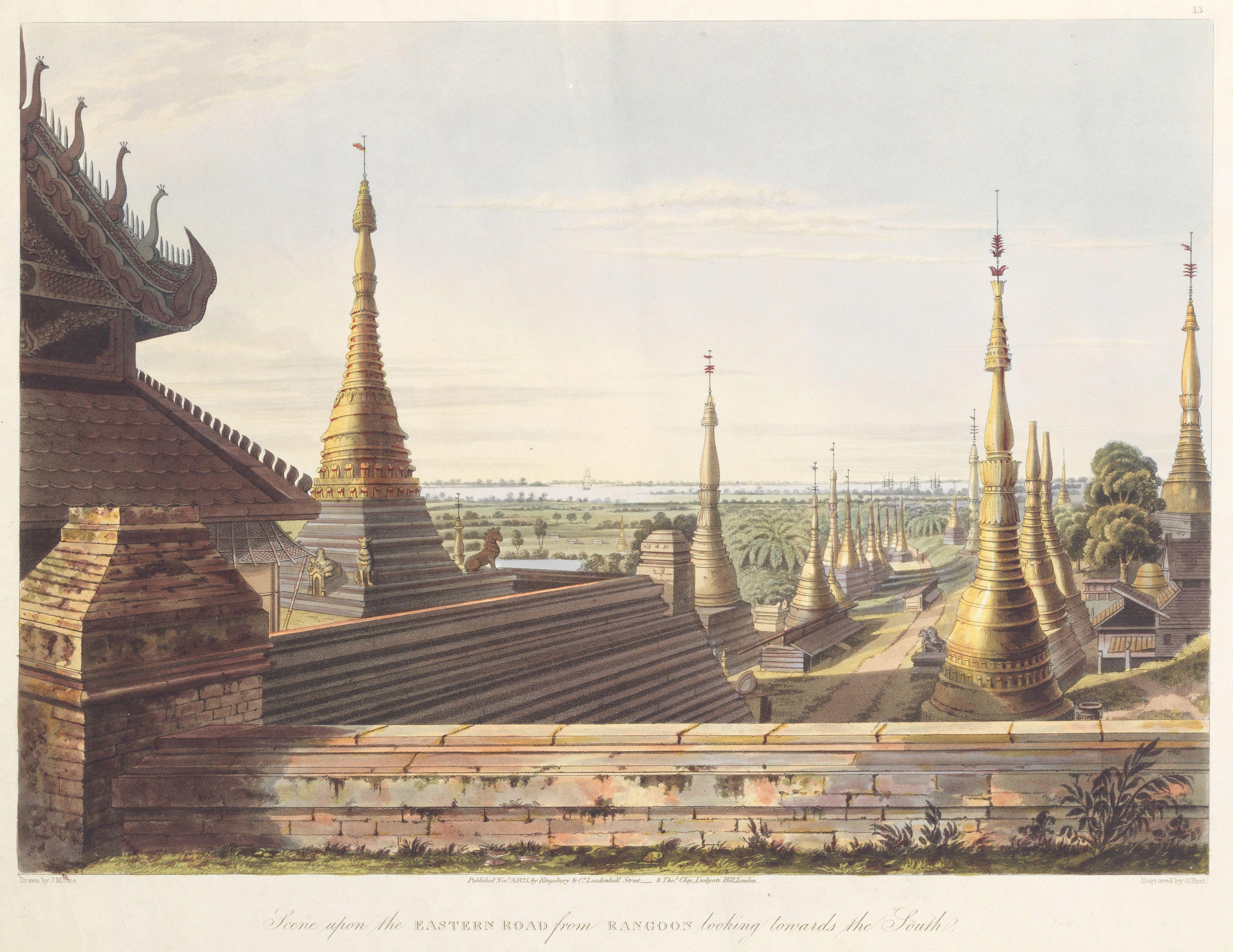 Edouard Hildebrandt - \'Rangoon. [Der Elephant mit dem Baumstamm]\'; \'Siam, Bangkok\' chromolithographed views, c