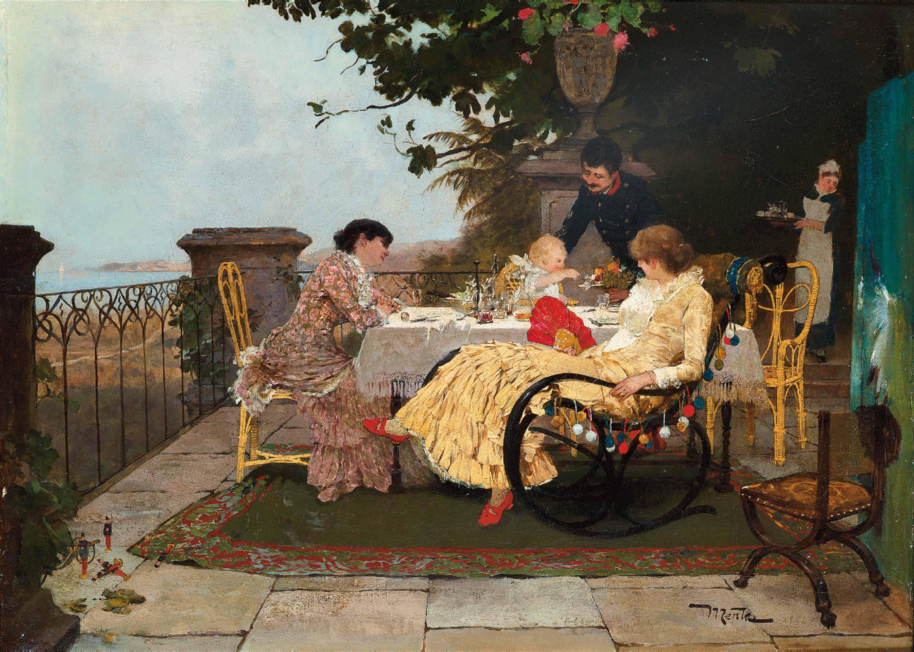 Edouard John Menta - Déjeuner sur la terrasse