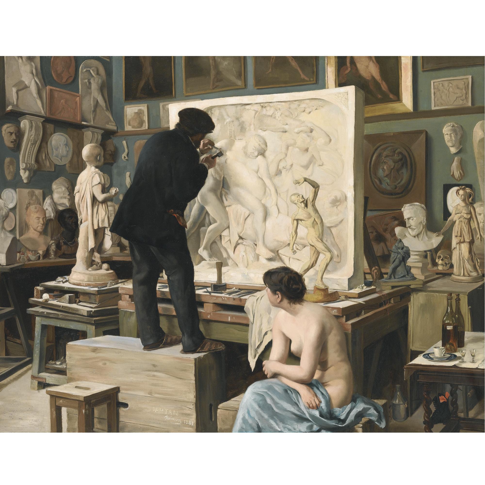 Edouard Joseph Dantan - French My Father\'S Studio