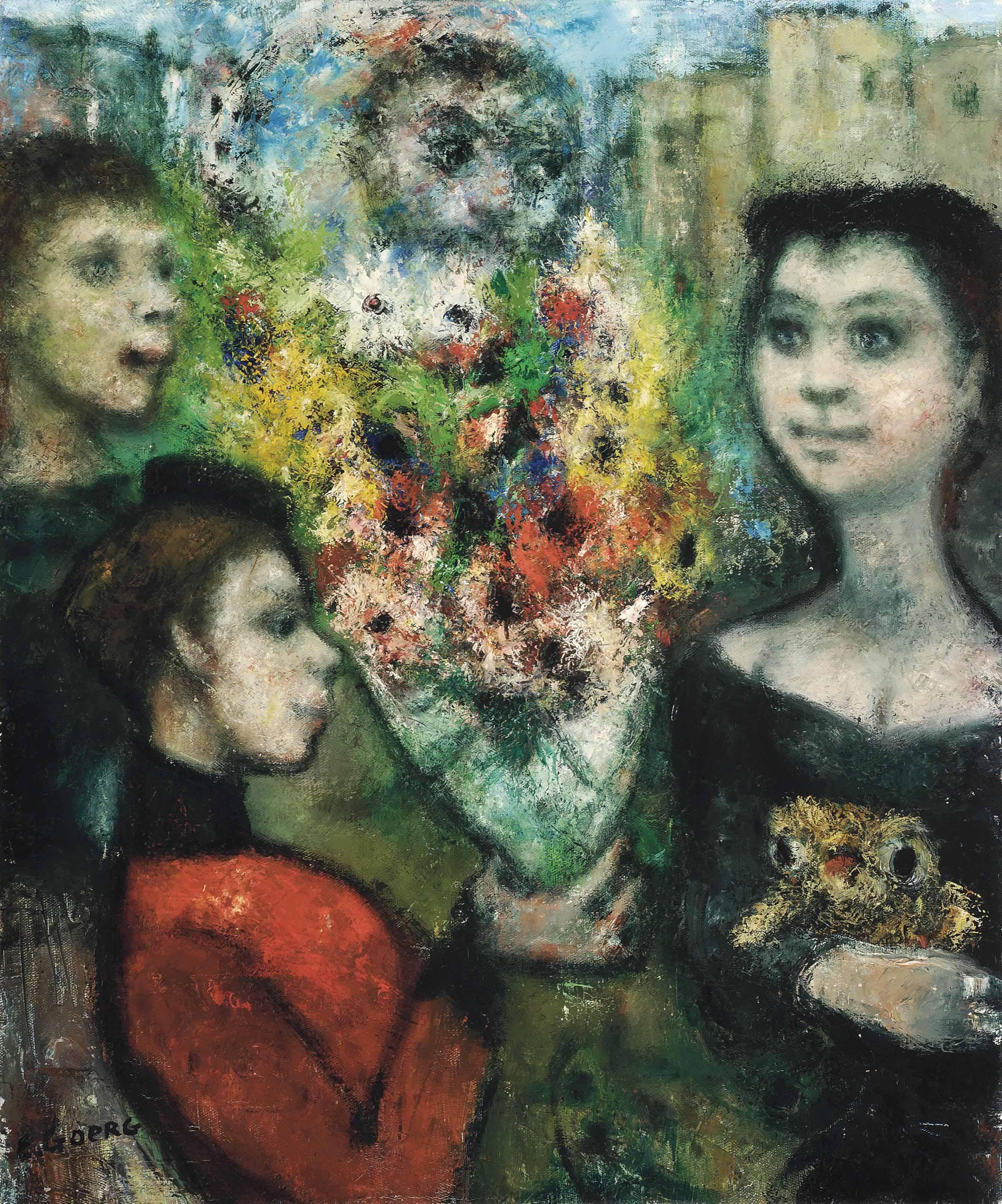 Edouard Joseph Goerg - Les jeunes veuves reçoivent des fleurs