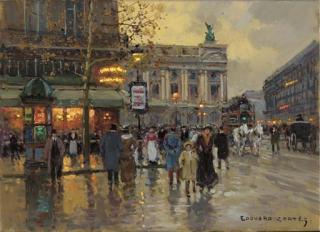 Edouard Leon Cortes - Café de la Paix, Place de l\'Opera