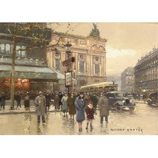 Edouard Léon Cortès - French Café De La Paix And The Opéra, Paris