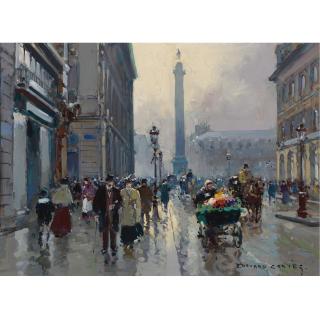 Edouard Léon Cortès - French The Place Vendôme, Paris