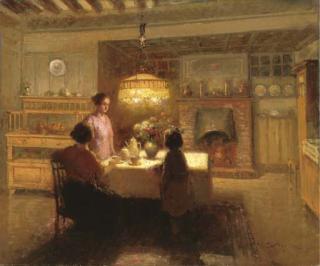 Edouard Léon Cortès - Intérieur, Effet de Lampe