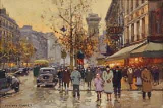 Edouard-Léon Cortès - Le Café Biard à la Porte Saint Denis, Paris