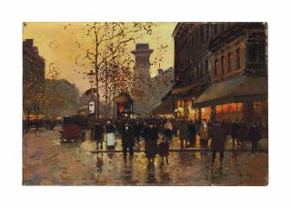 Edouard-Léon Cortès - Le Café Biard vers la Porte St Denis