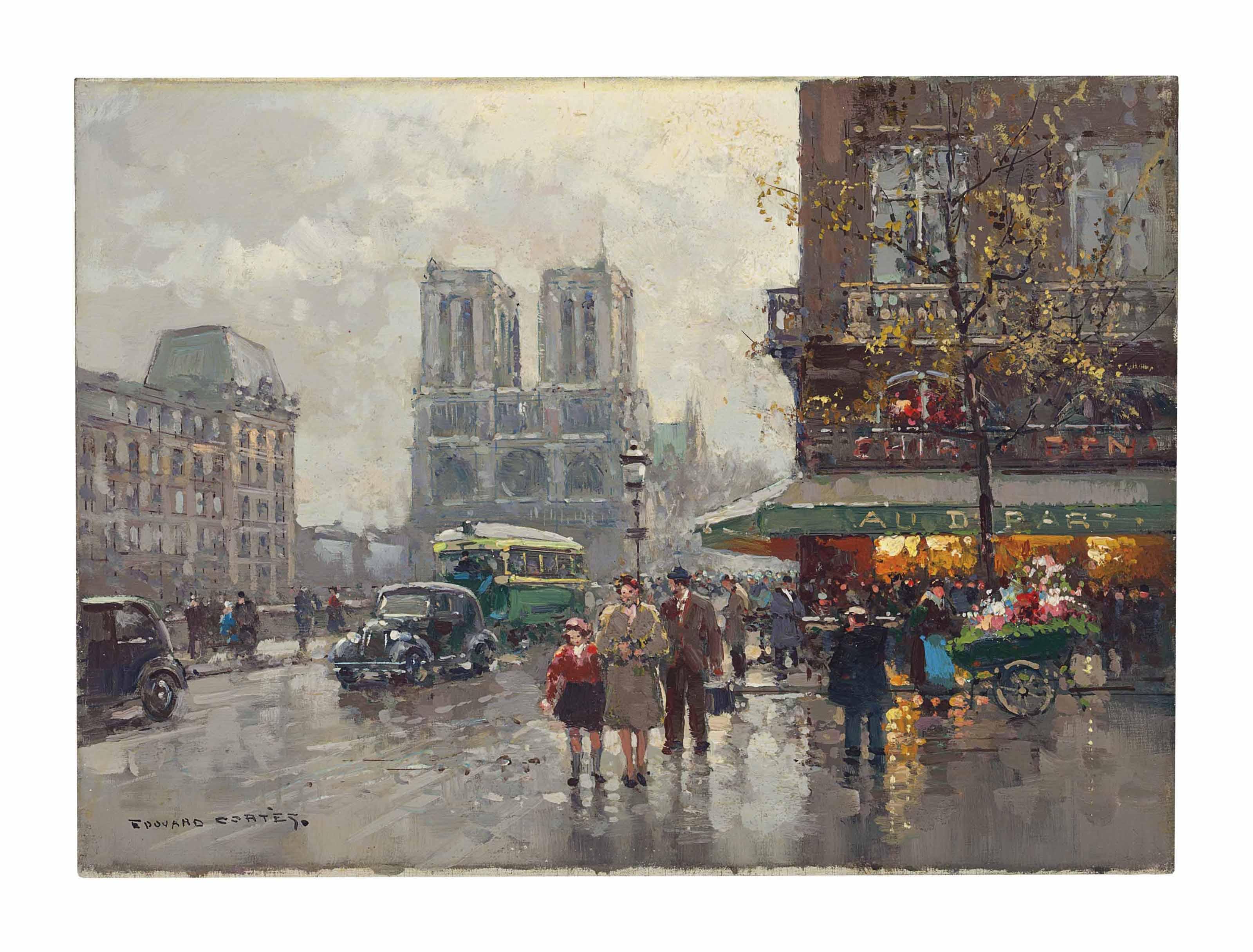 Edouard-Léon Cortès - Notre Dame de Paris Vue du quai Saint Michel
