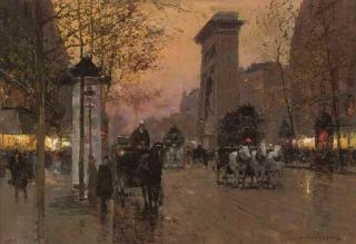 Edouard Léon Cortès - Paris - St. Denis at dusk