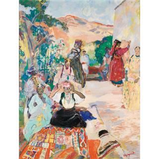 Edouard-Léon-Louis Legrand - Assemblée De Femmes Sur Une Terrasse