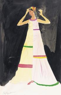 Edouard-Léon-Louis Legrand - Femme En Robe Longueedouard-Léon-Louis Legrand Called Edy Legrand ; Woman In An Evening Dress ; Signed Lower Left ; Gouache And Indian Ink On Paper
