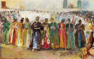 Edouard-Léon-Louis Legrand -  Le Grand Ahouache De Telouetedouard-Léon-Louis Legrand Called Edy Legrand ; Ahouache Scene In Telouet ; Signed Lower Right ; Oil On Panel