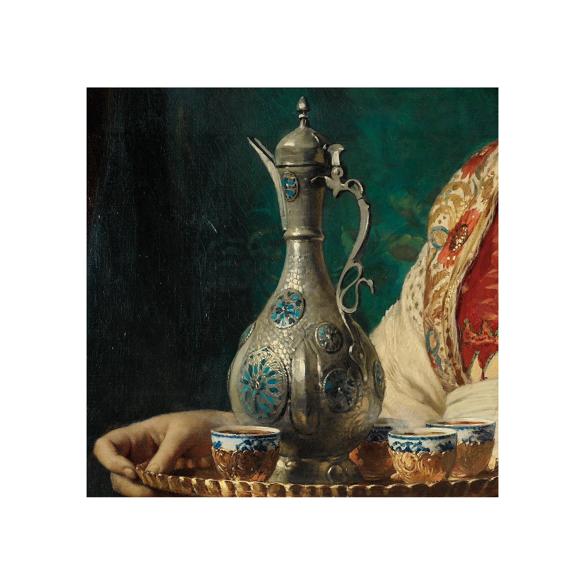 Edouard-Louis Dubufe - Jeune Femme Apportant Le Caféedouard-Louis Dubufe ; Woman Bringing Coffee ; Signed And Dated Lower Right 1872 ; Oil On Canvas