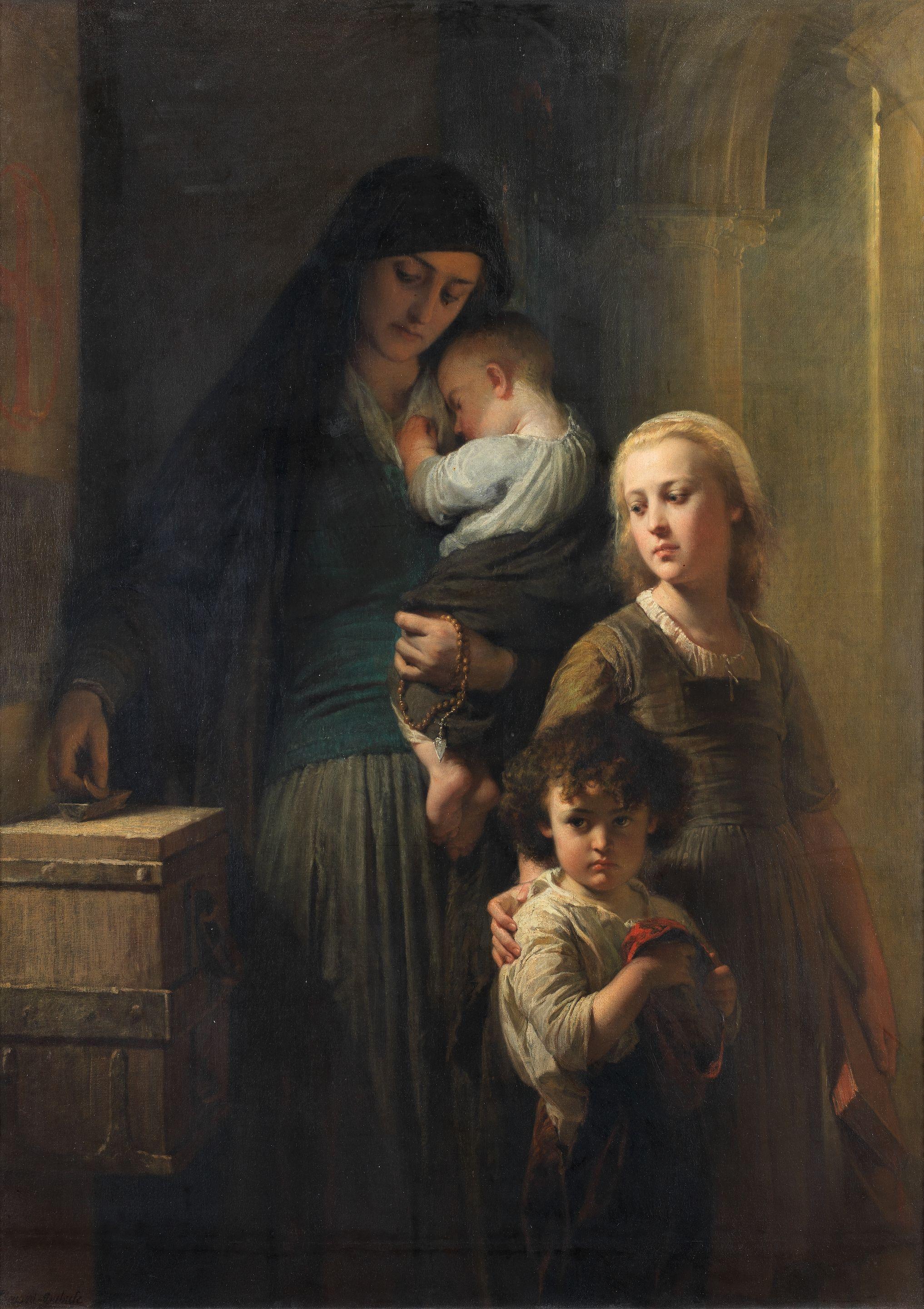 Edouard Louis Dubufe - Le Denier De La Veuve