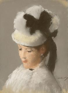 Edouard Manet - Jeune femme au chapeau blanc