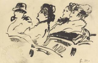 Edouard Manet - Quatre personnages au théâtre