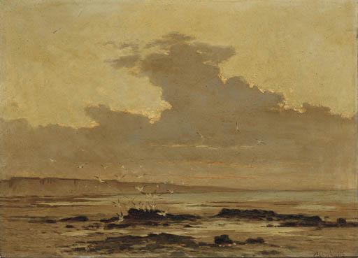 Edouard Rischgitz - Gulls On A Beach; And Another Similar