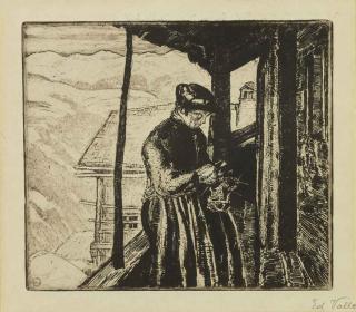 Edouard Vallet - Femme tricotante