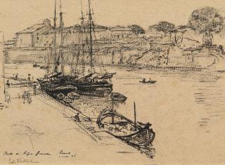 Edouard Vallet - Porto di Ripa Grande. Rom. 1905.