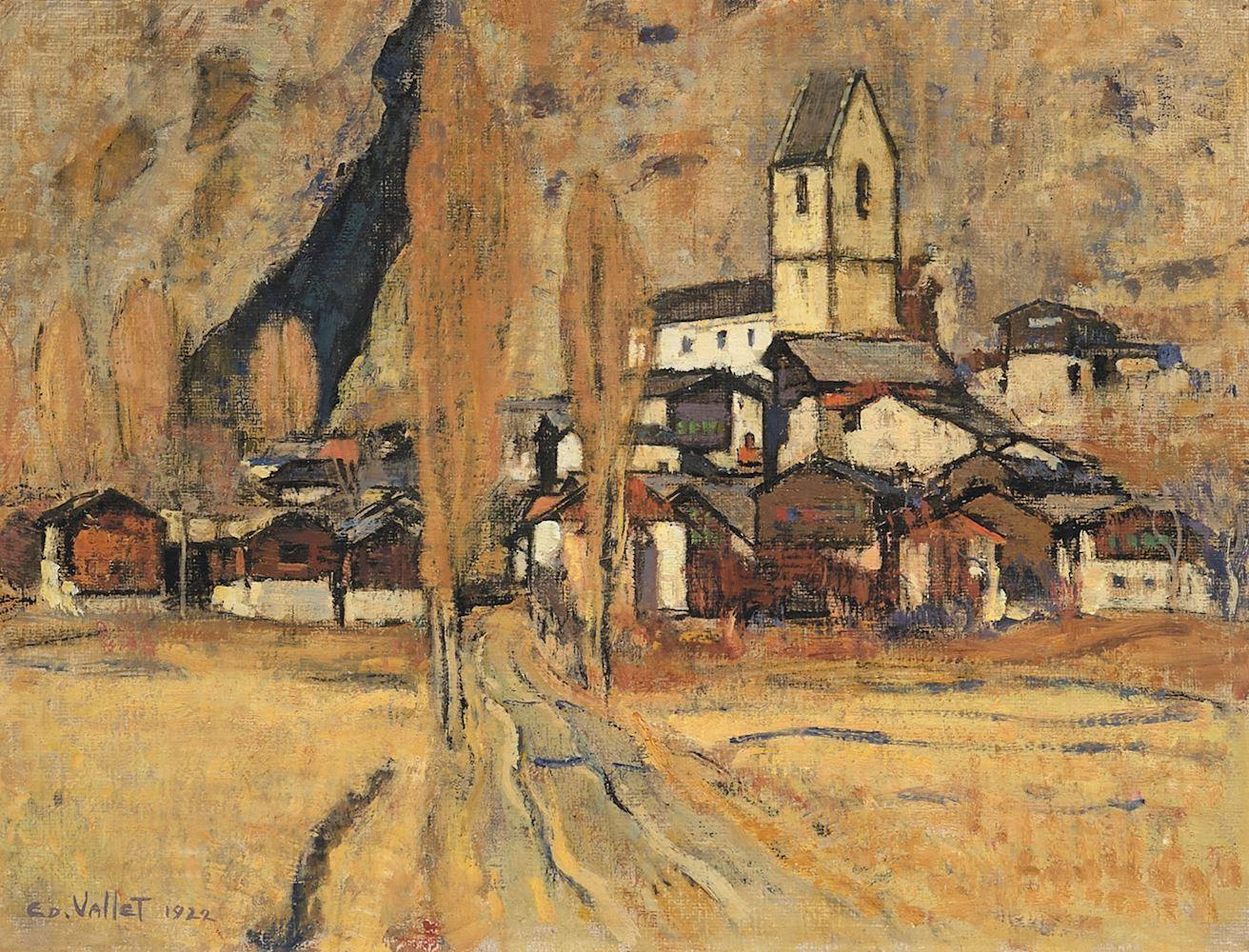 Edouard Vallet - Village en automne. 1922.