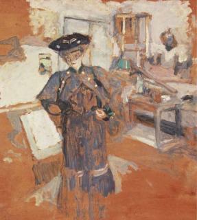 Edouard Vuillard - Dame à la voilette, les mains sur les hanches