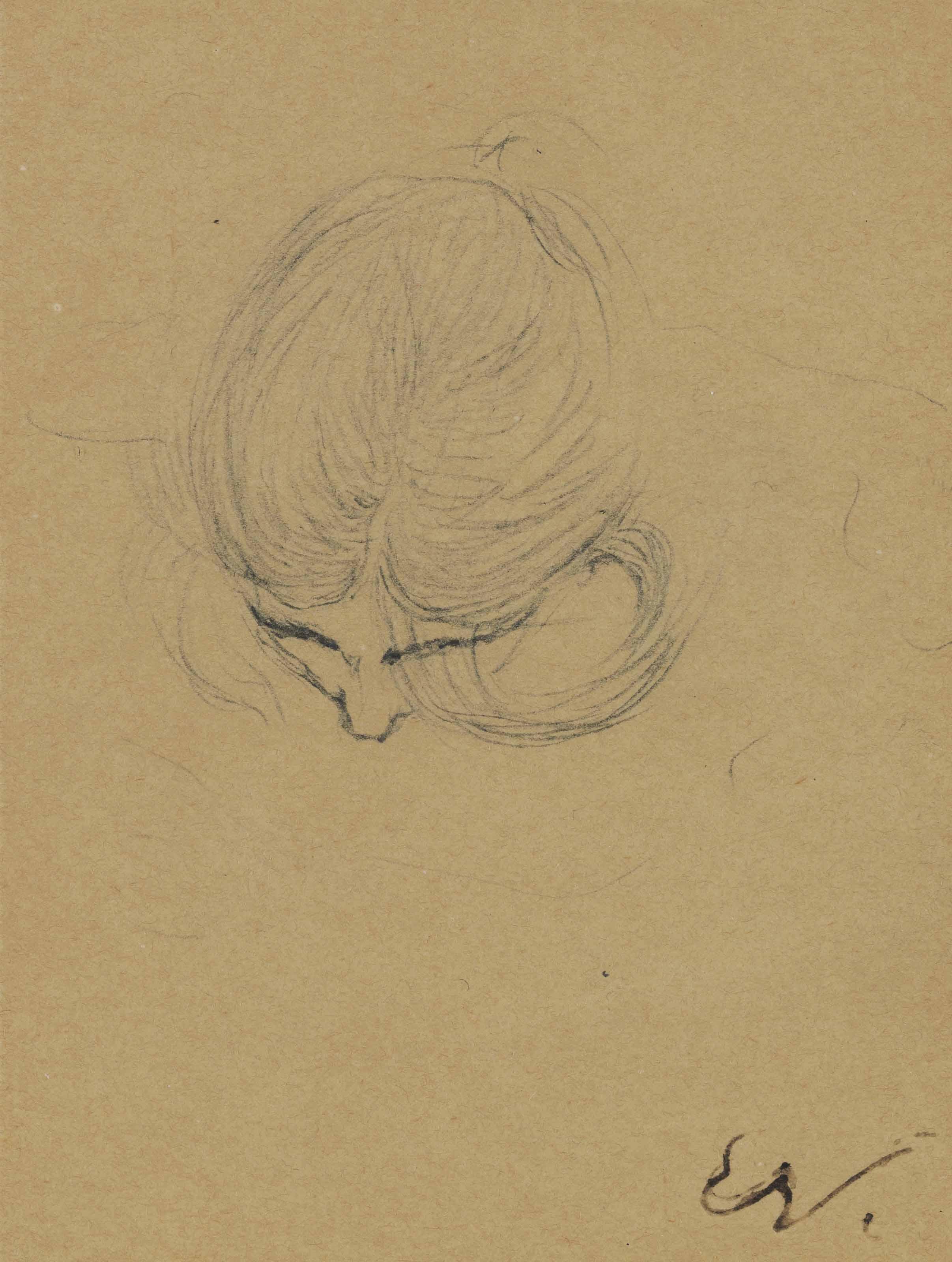 Edouard Vuillard - Etude de tête penchée