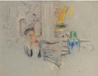 Edouard Vuillard - Etude pour \'Le boudoir au voile de Gênes\'