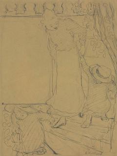 Édouard Vuillard - Femme et enfants descendant l’escalier