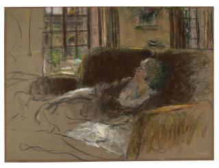 Édouard Vuillard - Femme sur un canapé marron