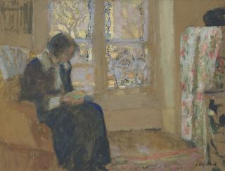 Édouard Vuillard - Jeune femme lisant, Lucie Belin chez elle