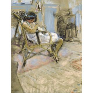 Édouard Vuillard - Jeune Fille Dans L\'Atelier Du Boulevard Malesherbes
