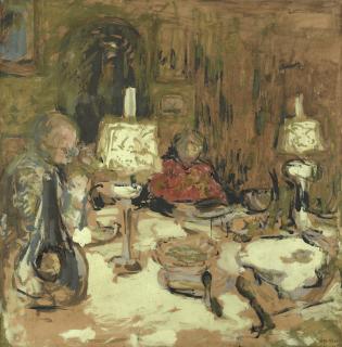 Edouard Vuillard - Le Dîner Aux Deux Lampes, Rue De Calais