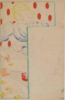 Edouard Vuillard - Le Repas (Projet pour un programme du Théâtre de l\'Oeuvre)