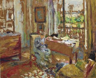 Edouard Vuillard - Madame Vuillard Cousant Rue De La Tour, Dit \