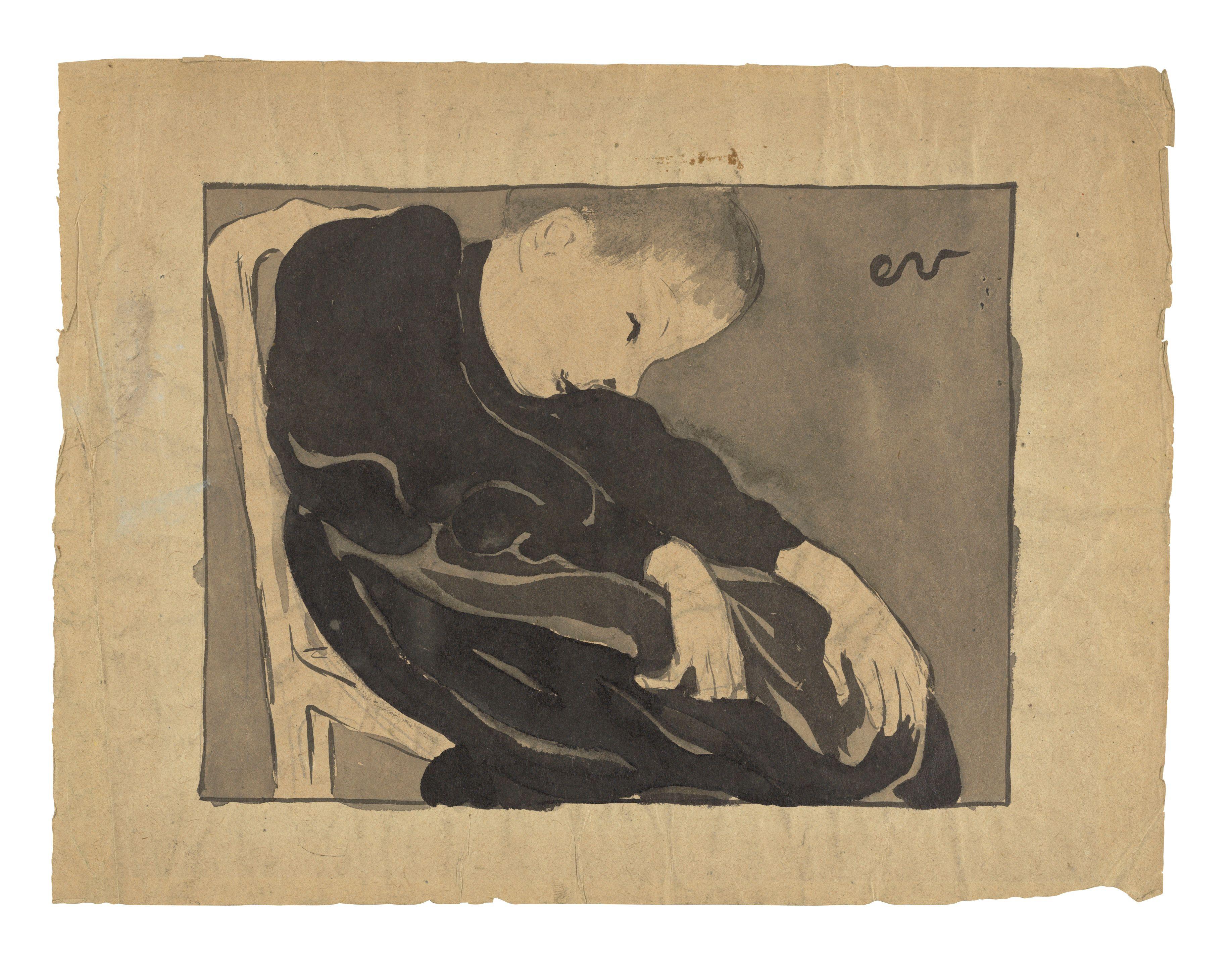 Édouard Vuillard - Marie Vuillard sur sa chaise, penchée