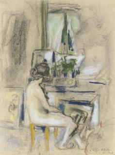 Edouard Vuillard - Nu Assis Devant la Cheminée