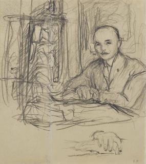 Edouard Vuillard - Portrait de Jean Laroche à son bureau, reprise de ses mains