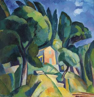 Edouard Warschavsky - Paysage provençal (recto); Femme nue (verso)
