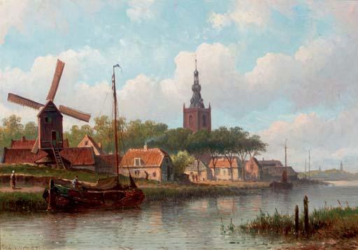 Eduard Alexander Hilverdink - A Dutch town in summer