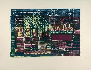 Eduard Bargheer - 2 Bll.: Nächtliche Werft – Blankenese 3.