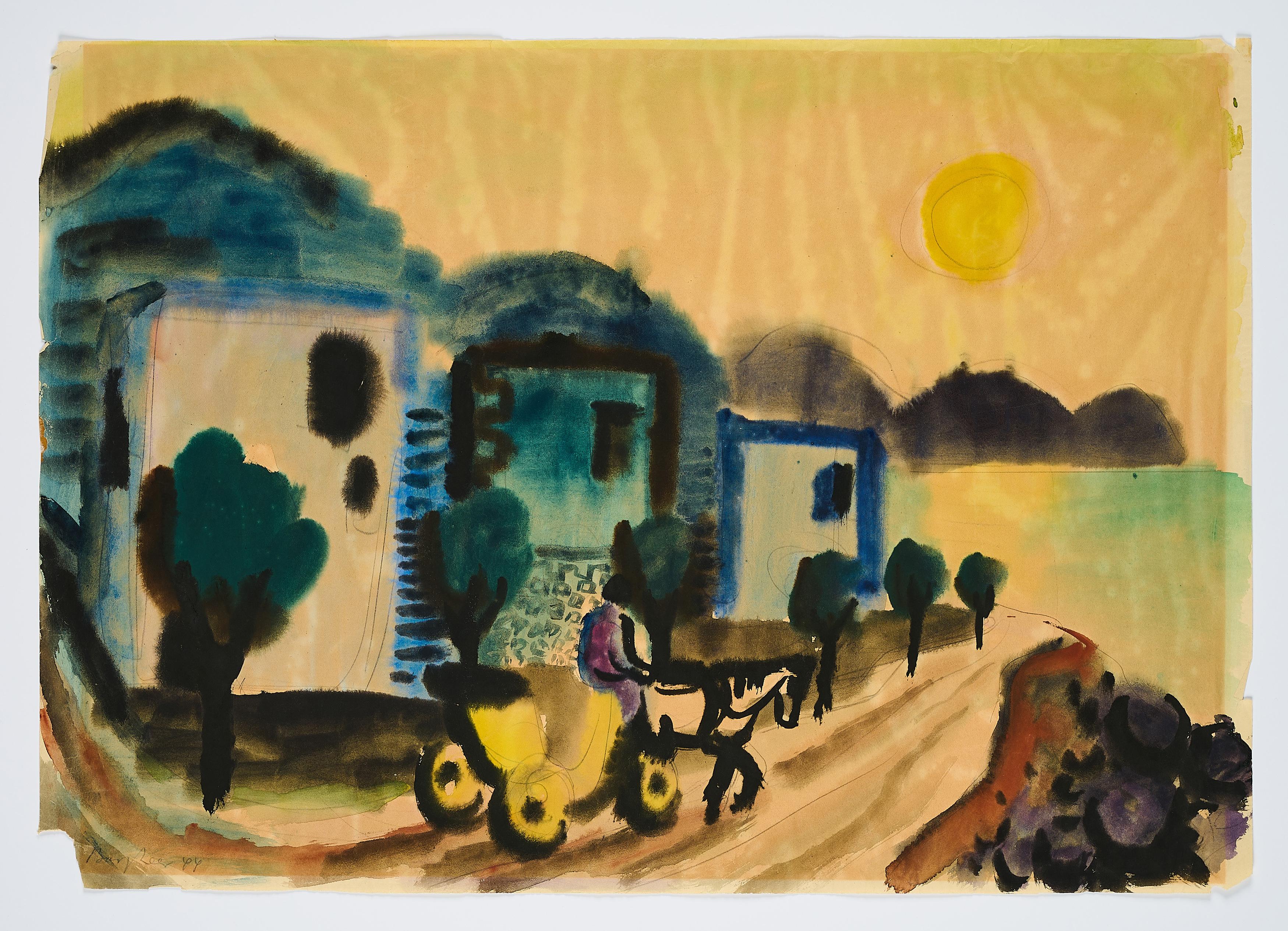 Eduard Bargheer - Pferdewagen.