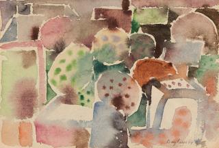 Eduard Bargheer - Recto: „Gärten II“ – Verso: Ohne Titel