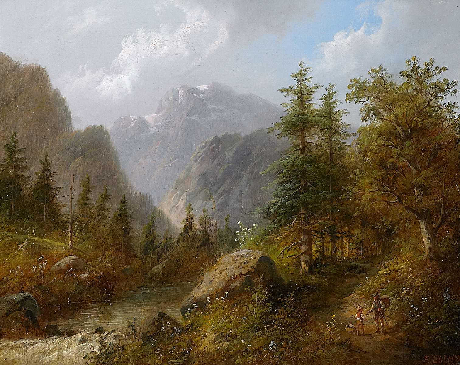 Eduard Boehm - Begegnung am Gebirgsbach