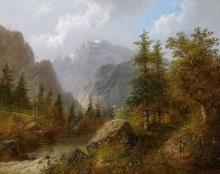 Eduard Boehm - Begegnung am Gebirgsbach