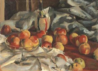 Eduard Boss - Früchtestilleben mit Äpfeln, 1920