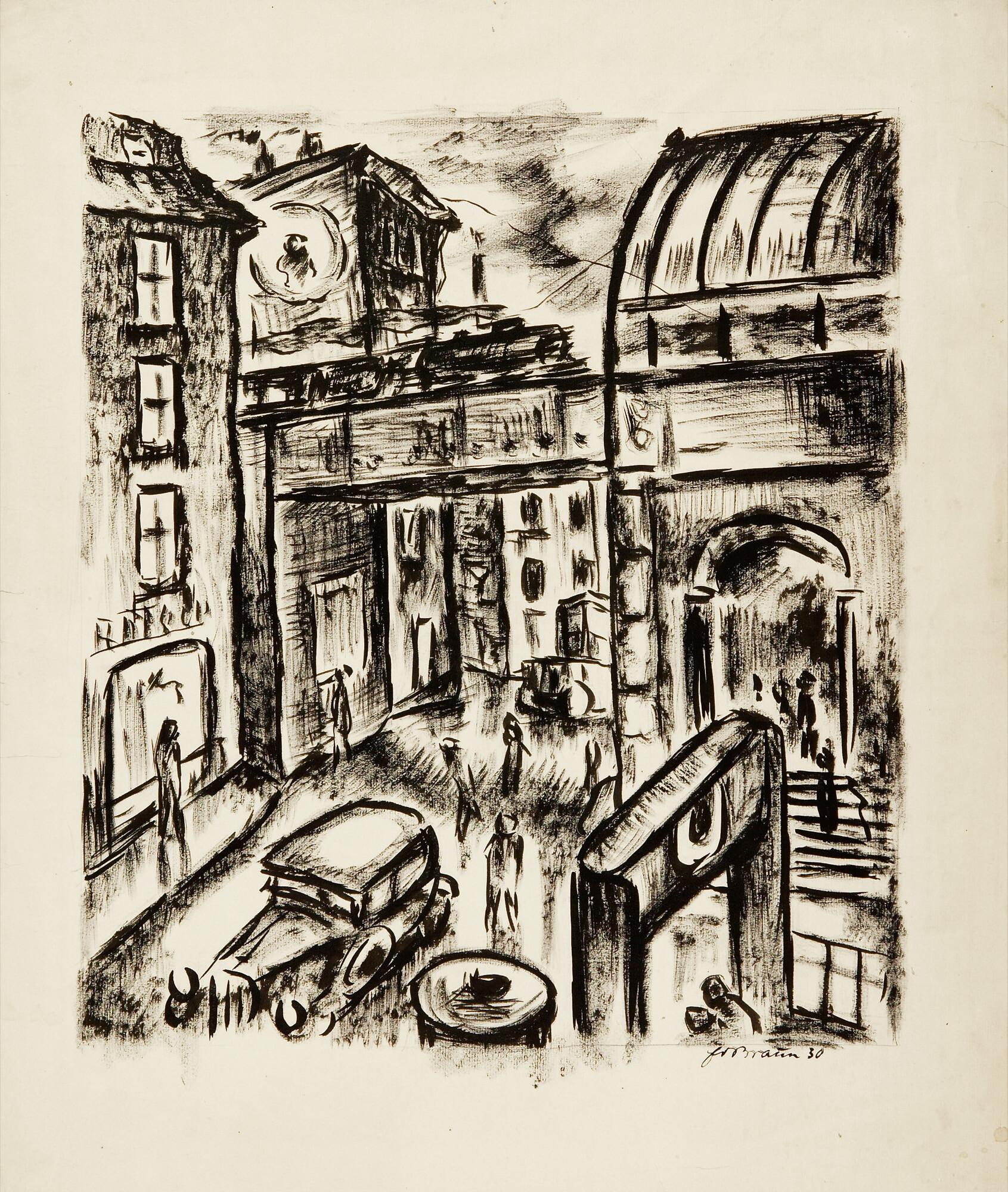 Eduard Braun - Bahnhof Friedrichstraße, Berlin.