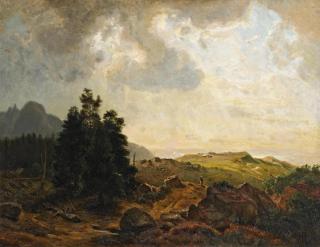 Eduard d.Ä. Schleich - Blick vom Herzogstand ins Murnauer Tal.