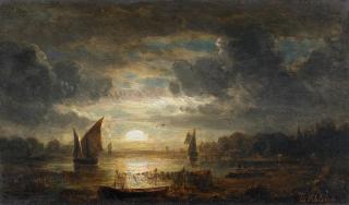 Eduard d.Ä. Schleich - Mondnacht am See