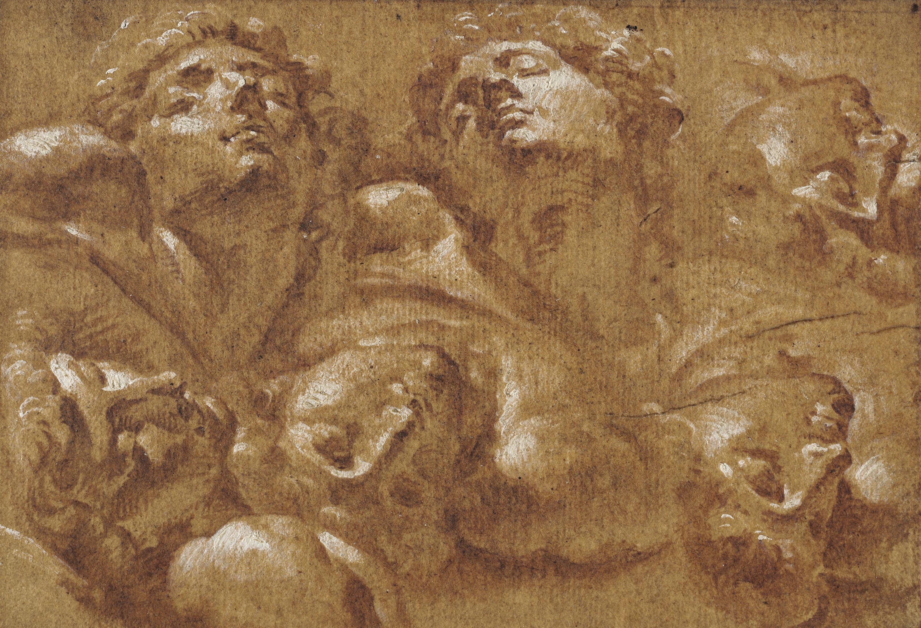 Eduard Dubois - Six studies of the heads of Michelangelo’s slaves