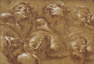 Eduard Dubois - Six studies of the heads of Michelangelo’s slaves